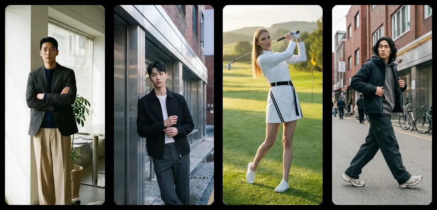 핏클 AI 모델컷 예시